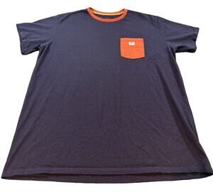 Patagonia Shop Sticker Pocket Responsibili-Tee Shirt Men’s XXL Navy Orange 2XL